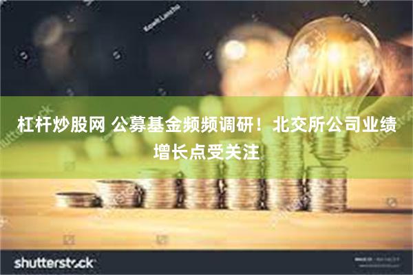 杠杆炒股网 公募基金频频调研！北交所公司业绩增长点受关注