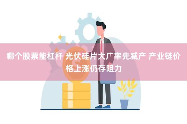 哪个股票能杠杆 光伏硅片大厂率先减产 产业链价格上涨仍存阻力