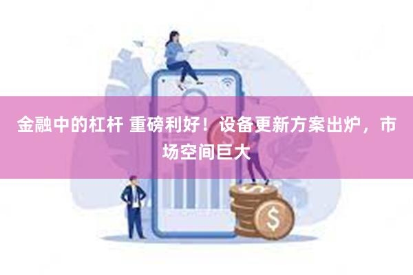 金融中的杠杆 重磅利好！设备更新方案出炉，市场空间巨大