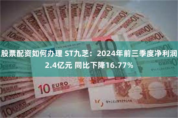 股票配资如何办理 ST九芝：2024年前三季度净利润2.4亿元 同比下降16.77%