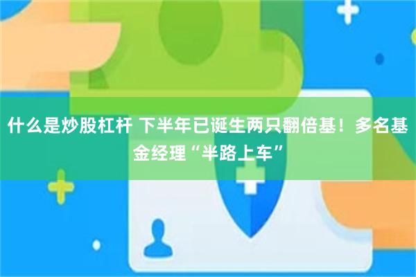 什么是炒股杠杆 下半年已诞生两只翻倍基！多名基金经理“半路上车”